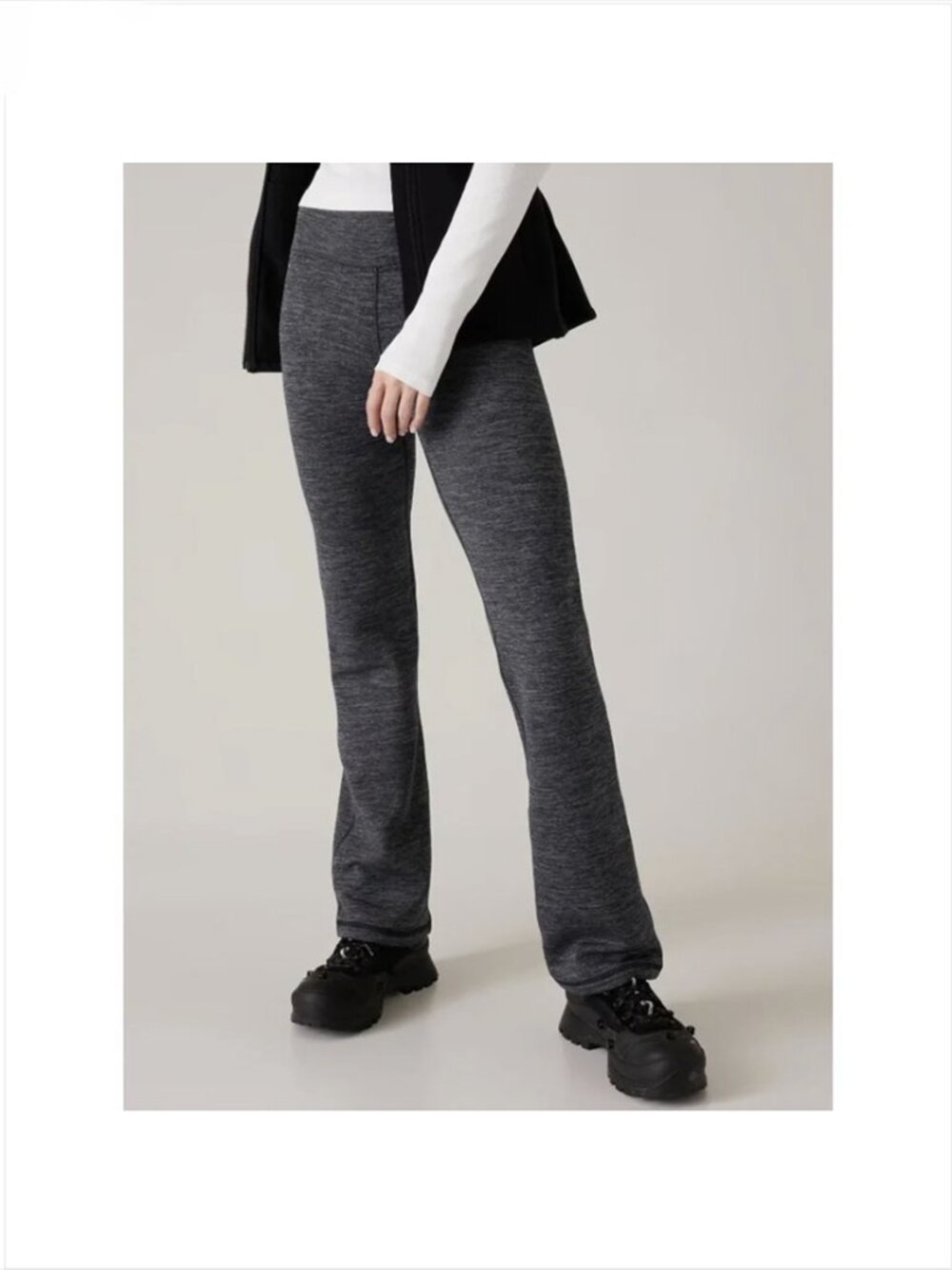 Athleta Women Altitude Pant in Polartec Power Stretch XL Charcoal Heather 486188